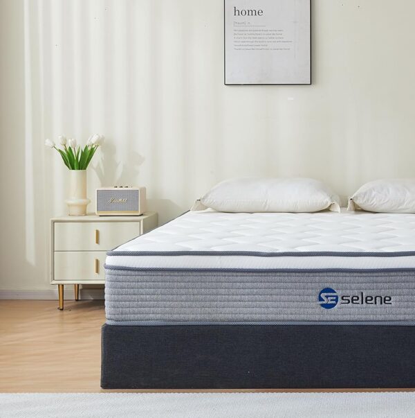 Full Size Mattress, 10 Inch Mattress Full with Pocket Spring and Memory Foam for Pressure Relief, Motion Isolation, Edge Support, Medium Firm Mattress in a Box, CertiPUR-US, Grey