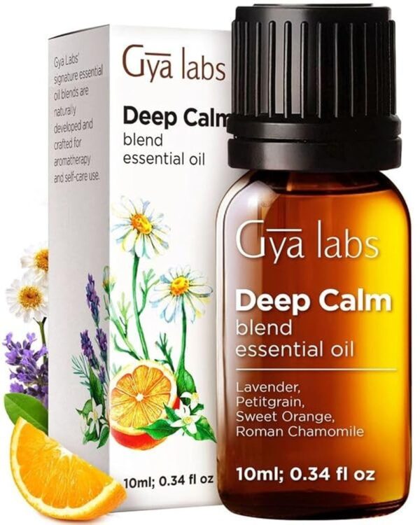 Gya Labs Deep Calm Essential Oil for Diffuser Blend - Calm Oil Essential Oil for Aromatherapy, Body, Uplift, Grounding & Relaxing (0.34 Fl Oz)
