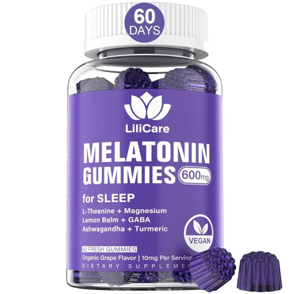 Melatonin Gummies 10mg 20mg for Adults, Extra Strength with L-Theanine, Ashwagandha, Magnesium, Turmeric, GABA, Lemon Balm and Chamomile for Supports Health Circadian Rhythm,...