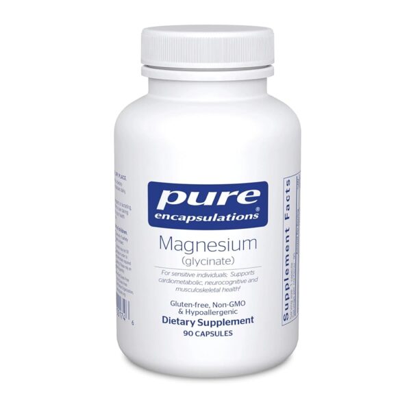 Pure Encapsulations Magnesium (Glycinate) - Supplement to Support Stress Relief, Sleep, Heart Health, Nerves, Muscles, and Metabolism* - with Magnesium Glycinate - 90 Capsules