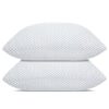 Shredded Memory Foam Pillows, Queen Size Bed Pillows for Sleeping 2 Pack,Washable Removable Cover,Pillows Suitable for Stomach,Back and Side Sleepers.
