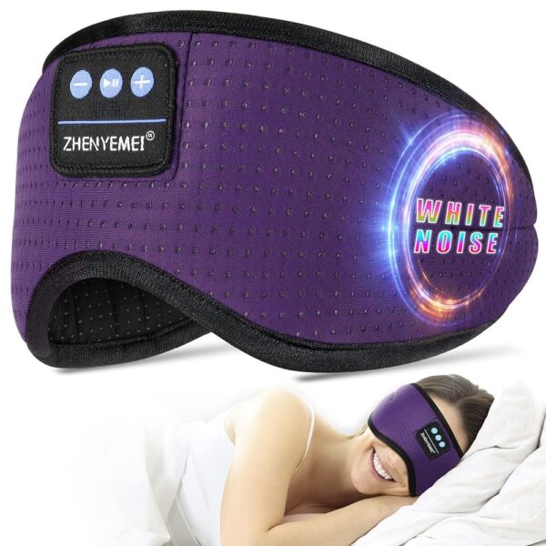 Sleep Headphones White Noise Bluetooth Sleep Mask 3D Music Sleeping Eye Mask Sleeping Headphones for Side Sleepers Sleep Mask with Bluetooth Headphones Gifts for Men Women