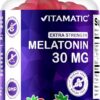 Vitamatic Sugar Free Melatonin 30mg per Gummy - 60 Servings - 60 Vegetarian Gummies - Non-Habit Forming Supplement (60 Count (Pack of 1))