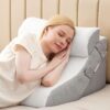 3PCS Bed Wedge Pillow for Sleeping, Adjustable Memory Foam Wedge Pillow for Back Leg Pain Relief, 23” Wide Triangle Pillow Wedge for Post Surgery, Acid Reflux, GERD & Snoring,...