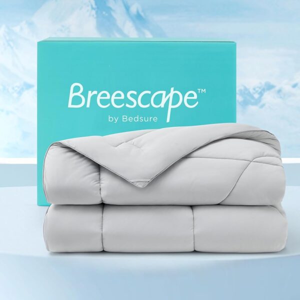 Bedsure Breescape Cooling Comforter Queen Size, Double-Sided Cool Tech Comforter, Soft Cooling Comforter for Hot Sleepers,Q-Max>0.4, Breathable & Lightweight Comforter Queen...