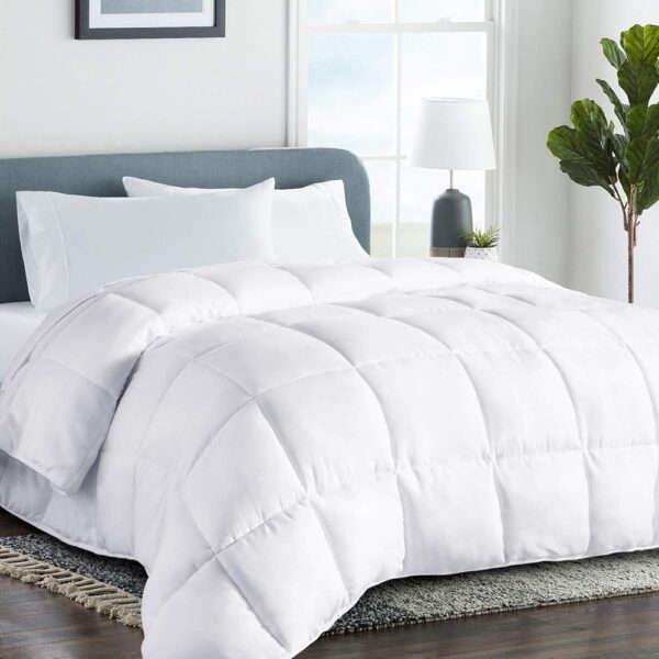 COHOME All Season King Size Cooling Comforter，Fluffy Down Alternative Comforter - Quilted Duvet Insert with Corner Tabs - Luxury Soft Hotel Comforter - Reversible - Breathable -...