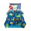 Franco Kids Bedding Super Soft Comforter and Sheet Set with Sham, 5 Piece Twin Size, Mario