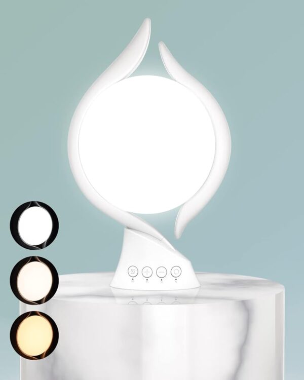 HIBOITEC Light Therapy Lamp 10,000 Lux, 3 Color Temperature Modes Therapy Light-UV-Free LED Happy Mood Light with 5 Brightness Levels - Natural Daylight Sun Lamp for Office...