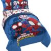 Jay Franco Marvel Spidey and His Amazing Friends Team Spidey 5 Piece Twin Size Bed Set - Includes Comforter & Sheet Set Bedding - Super Soft Fade Resistant Microfiber (Official...