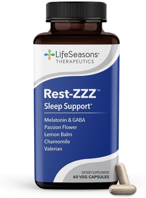 Rest-ZZZ - Powerful Sleep Support Supplement - Fall Asleep & Stay Asleep - Calms Nervous System - Naturally Ease Muscle Tension & Restlessness - Low Dose Melatonin GABA &...