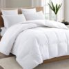 TEXARTIST Premium 2100 Series Queen Comforter All Season Breathable Cooling White Comforter Soft 4D Spiral Fiber Quilted Down Alternative Duvet with Corner Tabs Luxury Hotel...