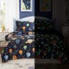 Twin Comforter Set with Sheets - 5 Pieces Kids Twin Bedding Sets, Glow in The Dark Space Twin Bed in a Bag with Comforter, Sheets, Pillowcase & Sham