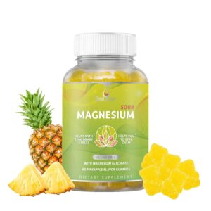 BeLive Magnesium Gummies 200mg - 60 Ct | Magnesium Glycinate Supplements for Relaxation, Stress Relief, and Sleep for Adults & Kids - Tasty and Tangy Pineapple Flavor