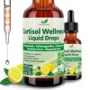 Cortisol Supplement Liquid Drops, 17-in-1 Cortisol Detox w. Magnesium Glycinate 400mg Ashwagandha, L-Theanine, Phosphatidylserine, Hormone Balanced for Women, Mood Focus, Sleep...