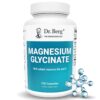 Dr. Berg Magnesium Glycinate 400 mg – Chelated Magnesium Supplement with Vitamin D and B6 for Stress Support, Relaxation, and Good Sleep – 150 Vegetable Capsules High Absorption...