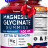 Magnesium Glycinate Gummies 400mg, High Absorption Magnesium Supplement for Adults and Kids, Sugar Free, Gelatin Free, Vegan Friendly, 60 Day Supply