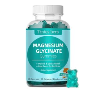 Magnesium Glycinate Gummies 500mg, Sugar Free for Adults & Kids, Best Magnesium Gummies for Sleep, Stress & Muscle Relief & Nerve Health, No Melatonin, Gluten Free, Non GMO,...
