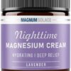 Magnesium Lotion – Nighttime Magnesium Cream – Apply to Legs, Arms or Chest - Topical Magnesium Chloride – USA Made and Safe for Kids (Lavender)