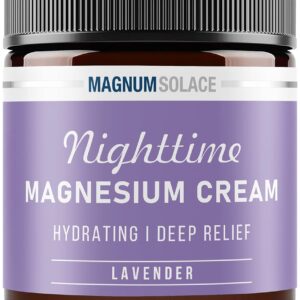 Magnesium Lotion – Nighttime Magnesium Cream – Apply to Legs, Arms or Chest - Topical Magnesium Chloride – USA Made and Safe for Kids (Lavender)
