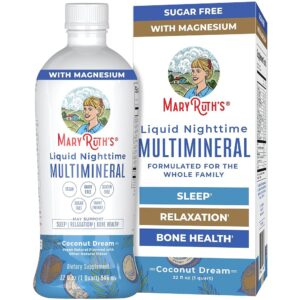 MaryRuth Organics Liquid Nighttime Multimineral Sleep Supplement | Sugar Free | Calm Magnesium Citrate| Calcium Magnesium Zinc | Available in 4 Flavors | Vegan | Gluten Free |...