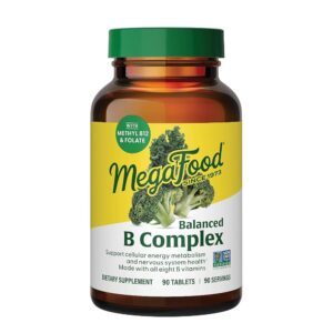 MegaFood Balanced B Complex - B Complex Vitamin Supplement - 8 B Vitamins Including Vitamin B6, Vitamin B12, Folate, Biotin & More - Supports Cellular Energy Production - Vegan,...
