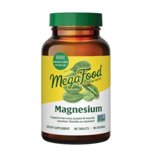 MegaFood Magnesium - Supports heart & nervous system - Magnesium Supplement with fermented Magnesium Glycinate - Vegan, Gluten-Free, Non-GMO and Kosher - Made Without 9 Food...