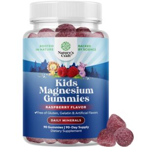 Natures Craft Relaxing Calm Magnesium Gummies for Kids - Great Tasting Kids Magnesium Gummies for Nerve Bone and Muscle Health Calm Gummies for Kids Wellness with 85mg per...