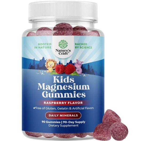 Natures Craft Relaxing Calm Magnesium Gummies for Kids - Great Tasting Kids Magnesium Gummies for Nerve Bone and Muscle Health Calm Gummies for Kids Wellness with 85mg per...