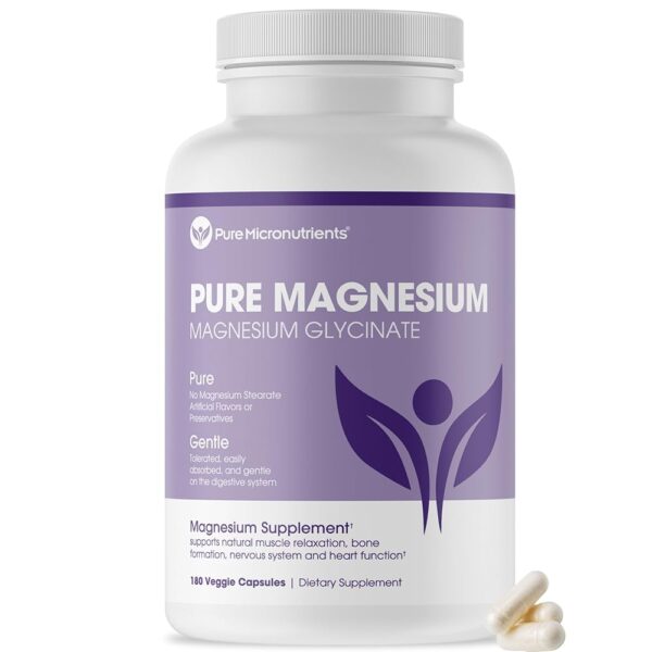 Pure Micronutrients Magnesium Glycinate Supplement (Chelated) 200mg, 180 Count