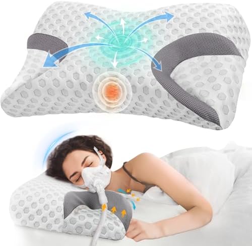 IKSTAR 3.0 Memory Foam Pillow for CPAP Side Sleeper - CPAP Pillow for All CPAP Masks User, Nasal Pillows for Side Back Sleepers - Reduce Air Leaks & Mask Pressure  Home & Kitchen