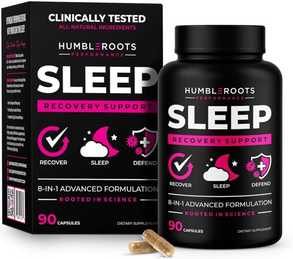 8-IN-1 All-Natural Sleep Aid Supplement for Recovery, Immunity, & Sleep Support | Organic Reishi & Valerian Root | Ashwagandha Root & VitaCherry Sport | Apigenin & L-Theanine |...