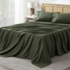 Andency Queen Sheet Set 4 Pieces, Dark Olive Green Super Soft Sheets for Queen Size Bed, Microfiber Queen Sheet, Deep Pocket Up to 16", Hotel Luxury Breathable & Cooling Bed...
