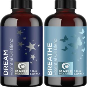 Aromatherapy Essential Oils Blends Set - Dream and Breathe Essential Oil Set for Diffuser with Sleep and Relaxing Essential Oils for Diffusers Aromatherapy - Premium Essential...