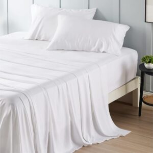 Bedsure Queen Sheets, Rayon Derived from Bamboo, Queen Cooling Sheet Set, Deep Pocket Up to 16", Breathable & Soft Bed Sheets, Hotel Luxury Silky Bedding Sheets & Pillowcases,...