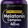 Carlyle Melatonin 40mg Complex | 150 Fast Dissolve Tablets | Extra Strength Support | with Ashwagandha and Chamomile | Vegetarian, Non-GMO, Gluten Free Supplement