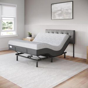 Celestial Aurora Adjustable Bed Base (Frame) + 8 inch Gel Memory Foam Mattress (Firm), Easy Assembly, Head and Foot Lift, Zero Gravity, Memory Positions, CertiPUR-US Bed - Full
