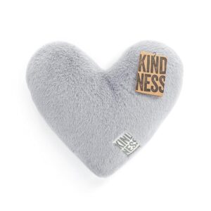 DEMDACO Sharing Kindness Heart Smoke Grey 11.5 x 10 Inch Plush Polyester Weighted Throw Pillow