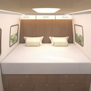 EGO White 8 Inch Short Queen Memory Foam RV Mattress, Cooling Gel Green Tea Mattress for RVs, Campers & Trailers, Bed in a Box, Made in USA, CertiPUR-US Certified, 60"×75",...