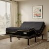 EGOHOME Queen Size Adjustable Bed Base Frame and 14 inch Memory Foam Mattress, Independent Head and Foot Incline Electric Foldable Metal Bed Base Electric, Wireless Remote,Zero...