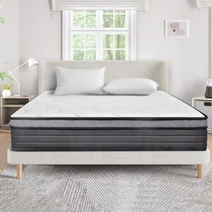 EIUE Queen Size Mattress 10 Inch,Bed-in-a-Box,Hybrid Mattress,Individual Pocket Spring Mattress,Medium Firm Mattresses,Breathable Comfortable for Sleep Supportive and Pressure...