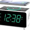 Emerson Smartset Dual Alarm Clock FM Radio with Wireless Charging, Bluetooth Speaker, Ultra Fast Charging for Airpods/iPhone, Foldable Stand, USB Charger, Adjustable LED Glow,...