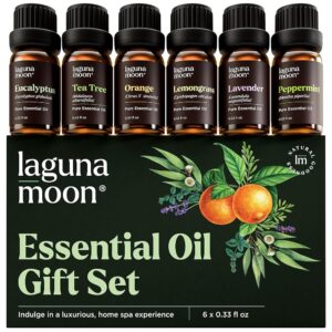 Essential Oils Set - Top 6 Blends for Diffusers, Home Care, Candle Making Scents, Fragrance, Aromatherapy, Humidifiers, Gifts - Peppermint, Tea Tree, Lavender, Eucalyptus,...