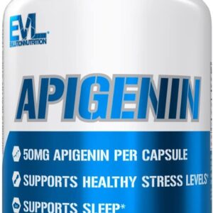 Evlution Pure Apigenin Supplement from Chamomile Extract - Relaxing Apigenin 50mg Bioflavonoid Stress and Mood Support Supplement Nutrition High Bioavailable Vegan Non-GMO...