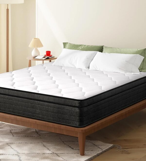 Full Size Mattress, Full Hybrid 12-inch Mattress in a Box, Memory Foam & Individually Pocket Coils for Pain Relief, Medium Firm Full Bed Mattress, CertiPUR-US Certified.