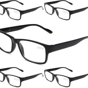 Gaoye 5-Pack Reading Glasses Blue Light Blocking, Spring Hinge Readers for Women Men Anti Glare Filter Lightweight Eyeglasses