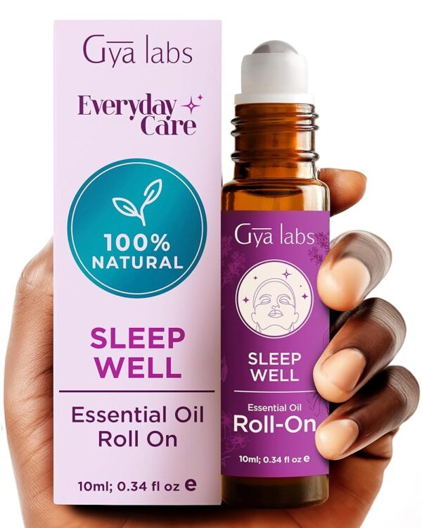 Gya Labs Sleep Well Essential Oil Roll On Blend - 100% Natural Aromatherapy Sleep Oil for Good Night Sleep - Made with Calming Essential Oils like Chamomile & Lavender Oil for...
