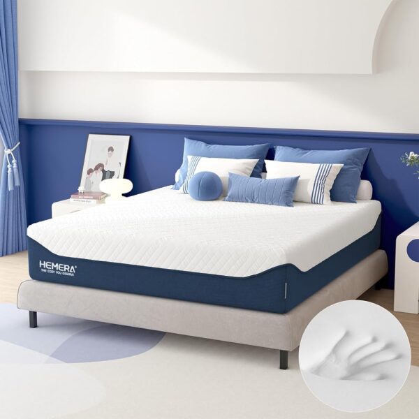 HEMERA Queen Mattress, 12 Inch Green Tea Cooling Gel Memory Foam Mattress Queen, Bed Mattress in a Box CertiPUR-US Certified, Supportive & Fiberglass Free, Washable Cover,...