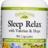 Herbal Factors Sleep Relax Formula by Natural Factors, Natural Sleep Aid with Valerian Root, Passion Flower and Skullcap, Non-GMO, 90 capsules (90 servings)