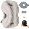 Inflatable Travel Pillow,Airplane Pillow Inflatable Travel Pillows for Airplanes Comfortable Support Shoulder and Neck (with Face Mask, Eye Mask,Earplugs, Portable Bag)for Plane...