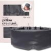 Kitsch Blackout Satin Sleep Mask, Softer Than Real Mulberry Silk Eye Cover, Soft Pressure Free Shade Blindfold for Puffy Eyes with Adjustable Straps, Weighted Eye Mask for...